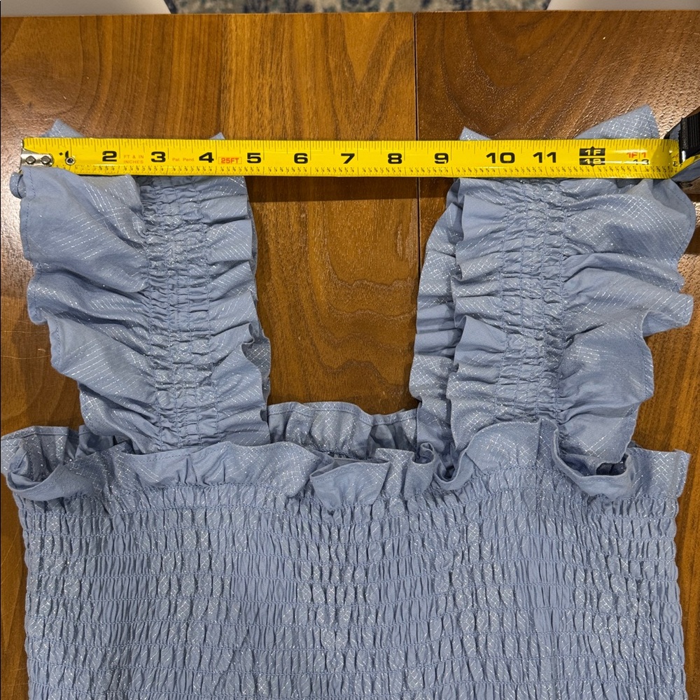 Hill House Light Blue Ellie Nap Dress with Ruffles and Glitter Print - Picture 10 of 11